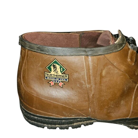Northerner Vtg Rubber Buckle Boots Shoe Covers Made in USA Union Made Size 15 - Picture 2 of 11